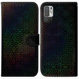 For Xiaomi Redmi Note 10 5G / Poco M3 Pro Colorful Magnetic Buckle Leather Phone Case(Black)