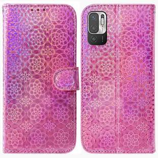 For Xiaomi Redmi Note 10 5G / Poco M3 Pro Colorful Magnetic Buckle Leather Phone Case(Pink)