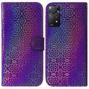 For Xiaomi Redmi Note 11 Pro 5G / 4G Foreign Colorful Magnetic Buckle Leather Phone Case(Purple)