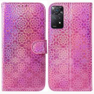 For Xiaomi Redmi Note 11 Pro 5G / 4G Foreign Colorful Magnetic Buckle Leather Phone Case(Pink)