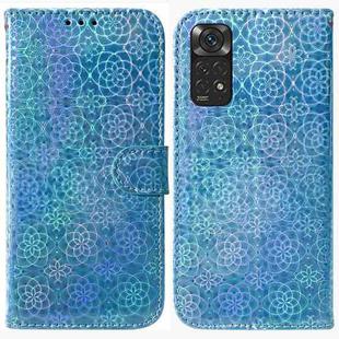 For Xiaomi Redmi Note 11 Foreign Colorful Magnetic Buckle Leather Phone Case(Blue)