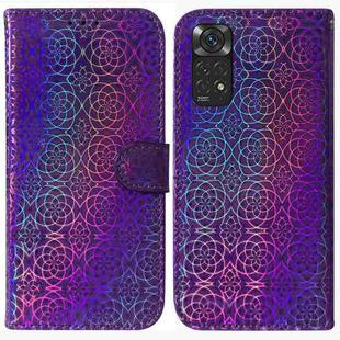 For Xiaomi Redmi Note 11 Foreign Colorful Magnetic Buckle Leather Phone Case(Purple)