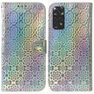 For Xiaomi Redmi Note 11 Foreign Colorful Magnetic Buckle Leather Phone Case(Silver)