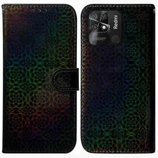 For Xiaomi Redmi 10C Colorful Magnetic Buckle Leather Phone Case(Black)