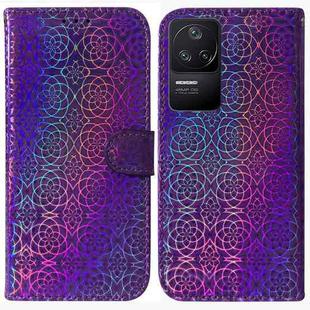 For Xiaomi Redmi K40S Colorful Magnetic Buckle Leather Phone Case(Purple)