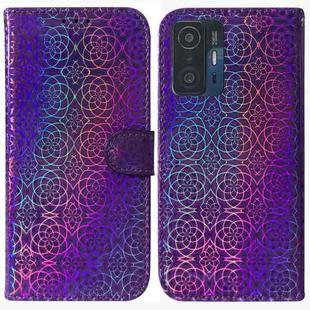 For Xiaomi 11T / 11T Pro Colorful Magnetic Buckle Leather Phone Case(Purple)