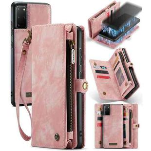 For Samsung Galaxy S20 Ultra CaseMe Detachable Multifunctional Horizontal Flip Leather Case, with Card Slot & Holder & Zipper Wallet & Photo Frame (Pink)
