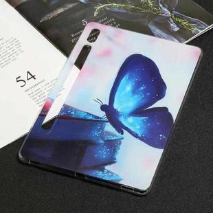 For Samsung Galaxy Tab S7 Painted TPU Tablet Case(Blue Butterfly)