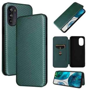 For Motorola Moto G52j 5G Carbon Fiber Texture Flip Leather Phone Case(Green)