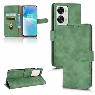 For OnePlus Nord 2T 5G Skin Feel Magnetic Flip Leather Phone Case(Green)