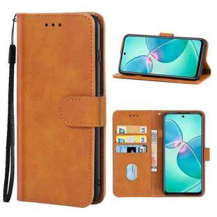 For Infinix Hot 12 Play Leather Phone Case(Brown)