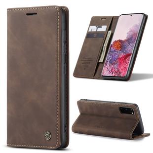 For Galaxy S20 CaseMe Multifunctional Horizontal Flip Leather Case, with Card Slot & Holder & Wallet(Coffee)