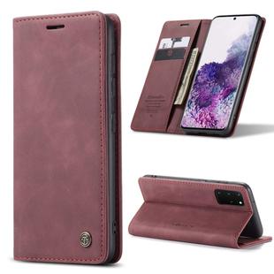 For Galaxy S20 Plus CaseMe Multifunctional Horizontal Flip Leather Case, with Card Slot & Holder & Wallet(Wine Red)