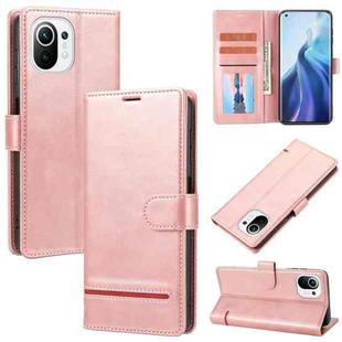 For Xiaomi Mi 11 Classic Wallet Flip Leather Phone Case(Pink)