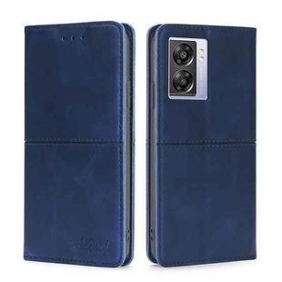 For OPPO A57 5G 2022/Realme Q5i Cow Texture Magnetic Horizontal Flip Leather Phone Case(Blue)