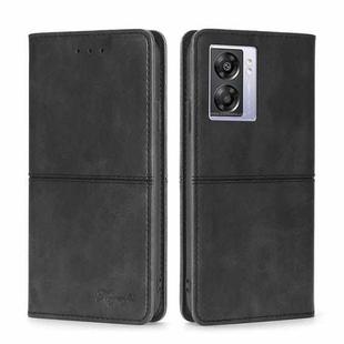 For OPPO A57 5G 2022/Realme Q5i Cow Texture Magnetic Horizontal Flip Leather Phone Case(Black)