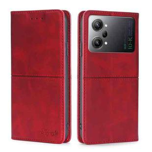 For OPPO K10 Pro 5G Cow Texture Magnetic Horizontal Flip Leather Phone Case(Red)