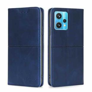 For OPPO Realme 9 Pro+ Cow Texture Magnetic Horizontal Flip Leather Phone Case(Blue)