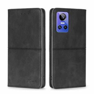 For OPPO Realme GT Neo3 Cow Texture Magnetic Horizontal Flip Leather Phone Case(Black)