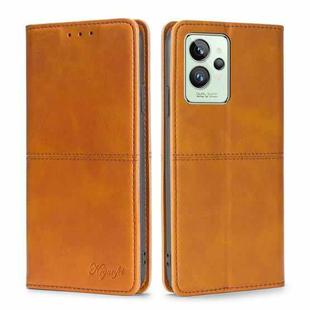For OPPO Realme GT2 Pro Cow Texture Magnetic Horizontal Flip Leather Phone Case(Light Brown)