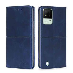 For OPPO Realme Narzo 50i Cow Texture Magnetic Horizontal Flip Leather Phone Case(Blue)