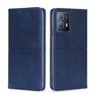 For vivo iQOO U5 5G Cow Texture Magnetic Horizontal Flip Leather Phone Case(Blue)