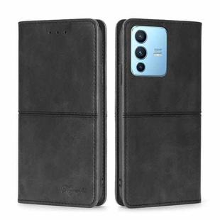 For vivo S12 Pro 5G/V23 Pro Cow Texture Magnetic Horizontal Flip Leather Phone Case(Black)