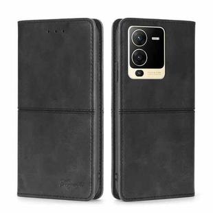 For vivo S15 5G Cow Texture Magnetic Horizontal Flip Leather Phone Case(Black)
