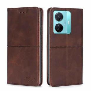 For vivo S15e 5G/T1 Snapdragon 778G Cow Texture Magnetic Horizontal Flip Leather Phone Case(Dark Brown)