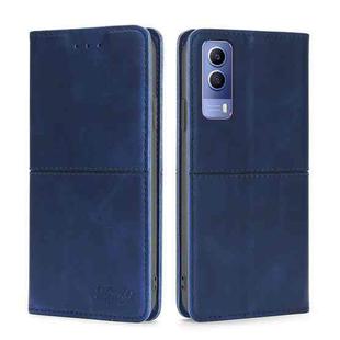 For vivo Y53S 5G/iQOO Z5X/T1X Cow Texture Magnetic Horizontal Flip Leather Phone Case(Blue)