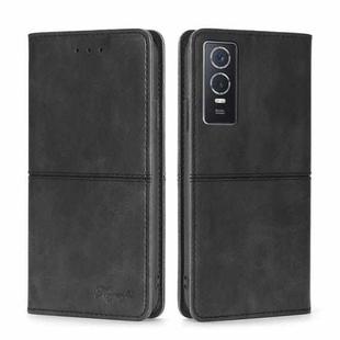 For vivo Y76S/Y74S Cow Texture Magnetic Horizontal Flip Leather Phone Case(Black)