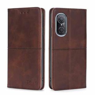 For Huawei Nova 9 SE 4G Cow Texture Magnetic Horizontal Flip Leather Phone Case(Dark Brown)