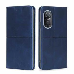 For Huawei Nova 9 SE 4G Cow Texture Magnetic Horizontal Flip Leather Phone Case(Blue)