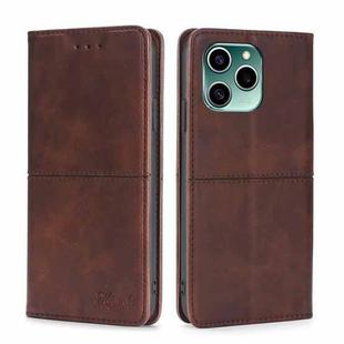 For Honor 60 SE Cow Texture Magnetic Horizontal Flip Leather Phone Case(Dark Brown)