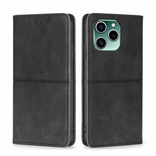 For Honor 60 SE Cow Texture Magnetic Horizontal Flip Leather Phone Case(Black)