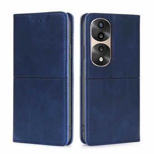 For Honor 70 Pro/70 Pro+ Cow Texture Magnetic Horizontal Flip Leather Phone Case(Blue)