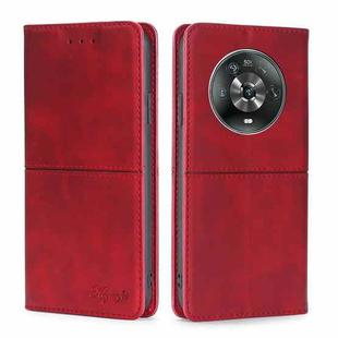 For Honor Magic4 Cow Texture Magnetic Horizontal Flip Leather Phone Case(Red)