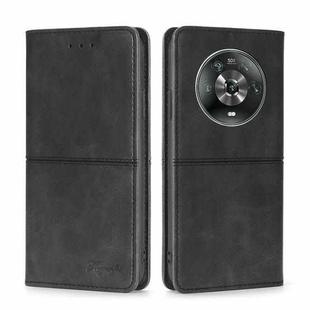 For Honor Magic4 Cow Texture Magnetic Horizontal Flip Leather Phone Case(Black)