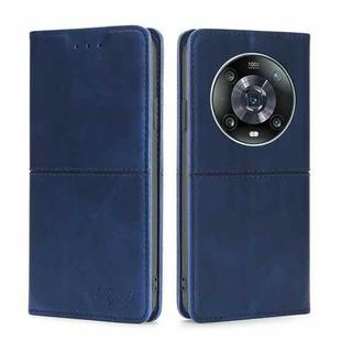 For Honor Magic4 Pro Cow Texture Magnetic Horizontal Flip Leather Phone Case(Blue)