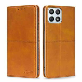 For Honor X30i Cow Texture Magnetic Horizontal Flip Leather Phone Case(Light Brown)