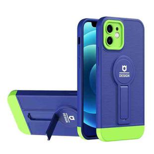 For iPhone 11 Small Tail Holder TPU+PC Phone Case (Blue+Green)