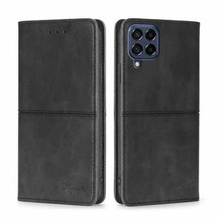 For Samsung Galaxy M53 5G Cow Texture Magnetic Horizontal Flip Leather Phone Case(Black)