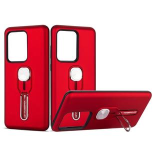For Galaxy S20 Ultra Shockproof TPU + PC Protective Case with Holder(Red)