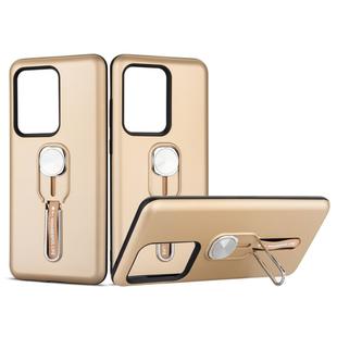 For Galaxy S20 Ultra Shockproof TPU + PC Protective Case with Holder(Gold)