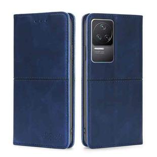 For Xiaomi Redmi K50/K50 Pro Cow Texture Magnetic Horizontal Flip Leather Phone Case(Blue)