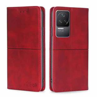 For Xiaomi Redmi K50/K50 Pro Cow Texture Magnetic Horizontal Flip Leather Phone Case(Red)