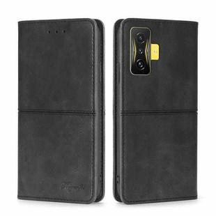 For Xiaomi Redmi K50 Gaming/Poco F4 GT Cow Texture Magnetic Horizontal Flip Leather Phone Case(Black)