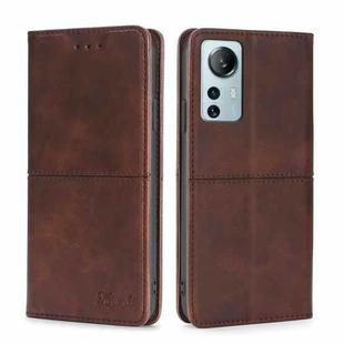 For Xiaomi 12 Lite Cow Texture Magnetic Horizontal Flip Leather Phone Case(Dark Brown)