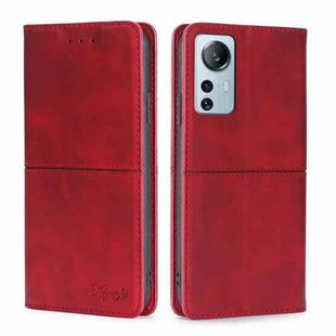 For Xiaomi 12 Lite Cow Texture Magnetic Horizontal Flip Leather Phone Case(Red)