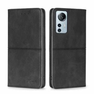 For Xiaomi 12 Lite Cow Texture Magnetic Horizontal Flip Leather Phone Case(Black)